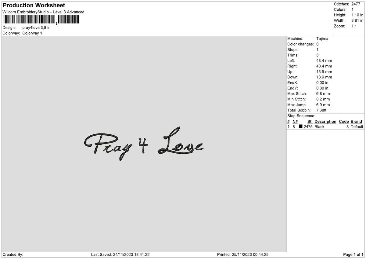 Pray Love Embroidery File 6 sizes