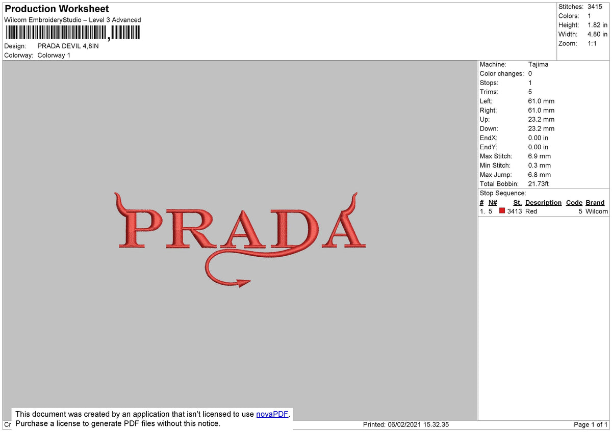 Prada Devil Embroidery