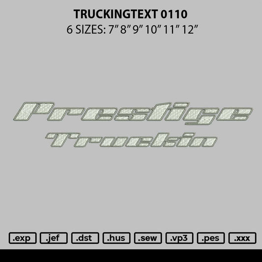 Truckingtext Embroidery File 6 sizes