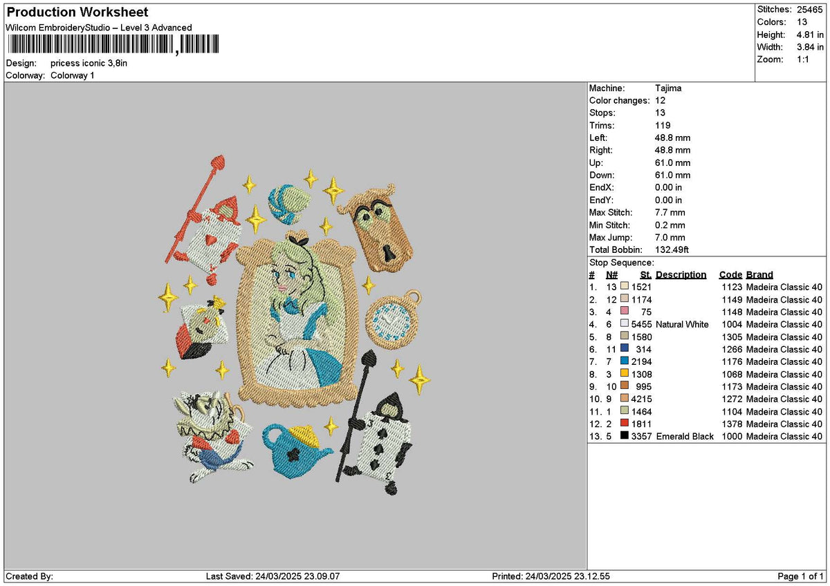 Princess Icons Embroidery File 6 sizes