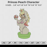 Princes Peach Character Embroidery File 6 size