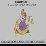 Princess 0211 Embroidery File 6 sizes