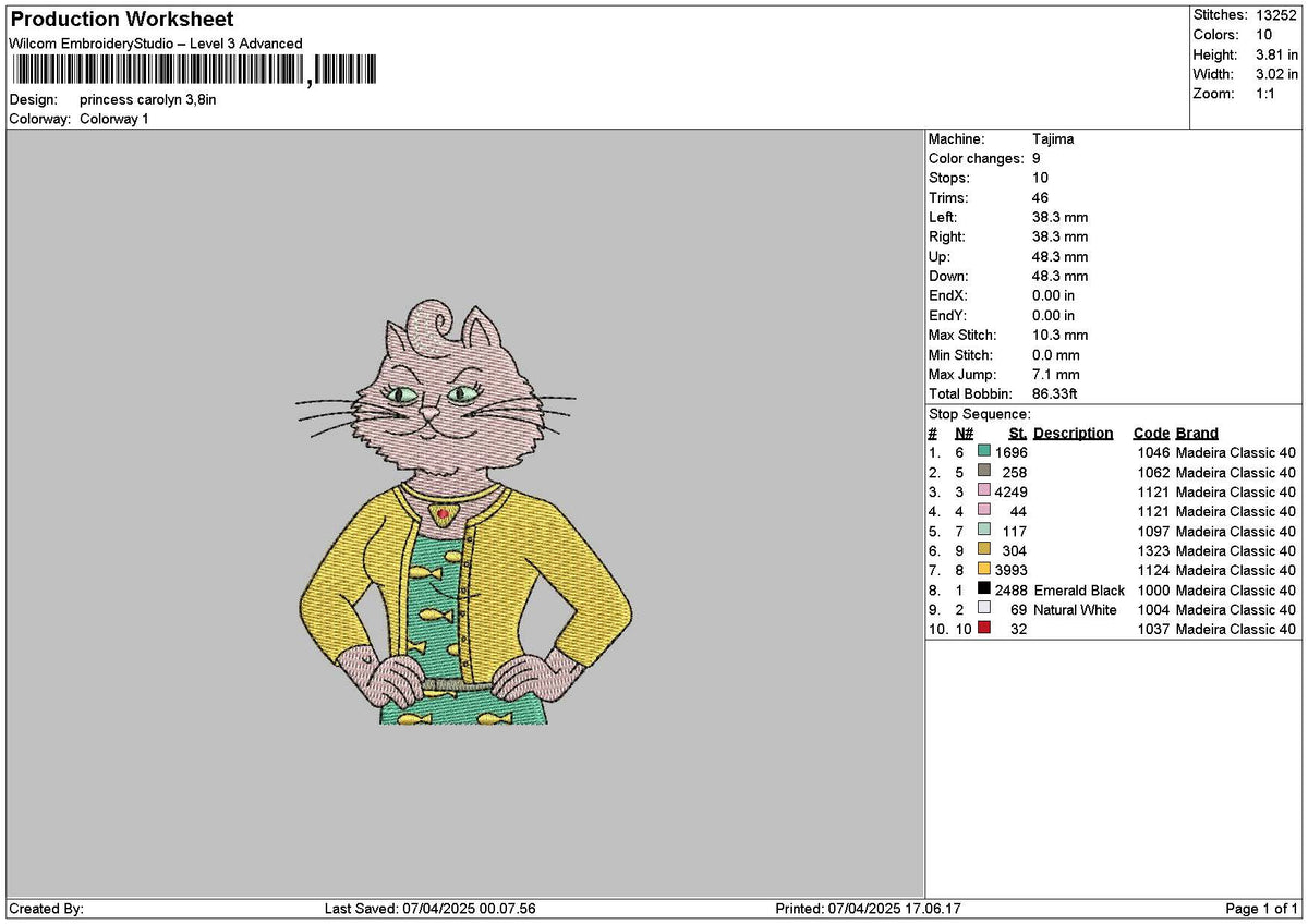 Cat 0704a Embroidery File 6 sizes