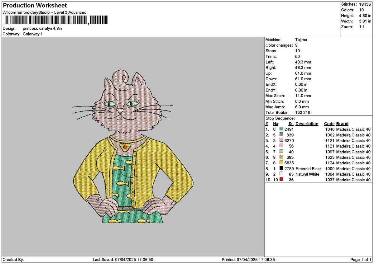 Cat 0704a Embroidery File 6 sizes