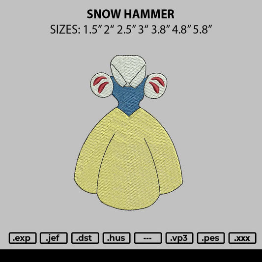 Dress Snow Embroidery File 6 sizes