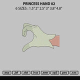 Princess Hand 02 Embroidery File 6 sizes