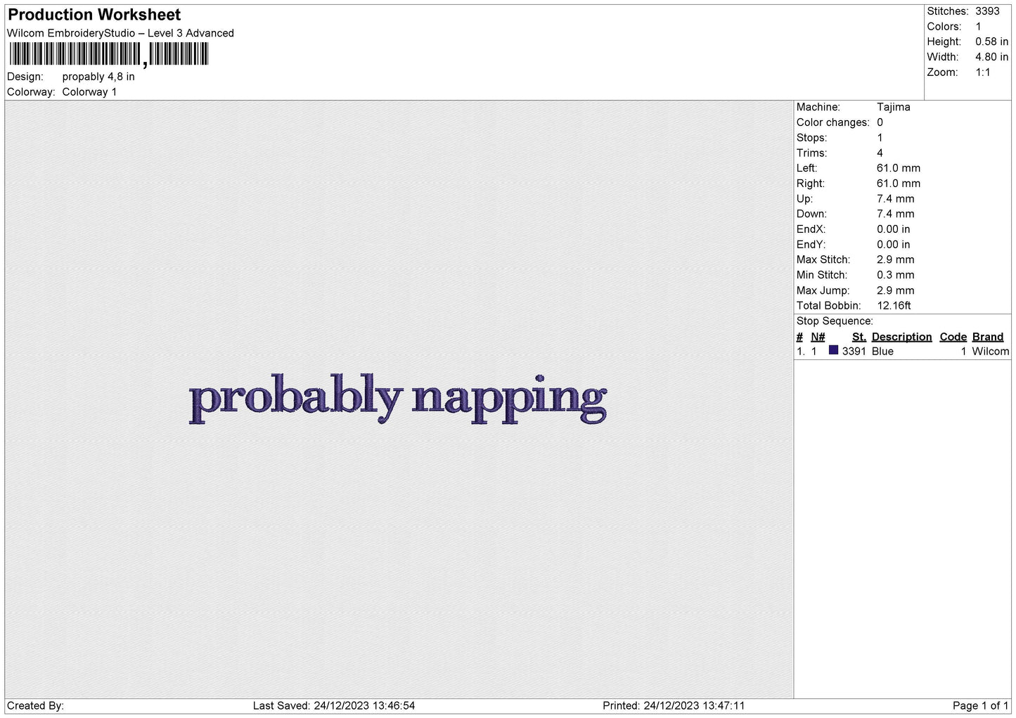 Propably Embroidery File 6 size