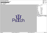Psychtext1012 Embroidery File 6 sizes