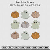 Pumkins Ghots Embroidery File 6 size