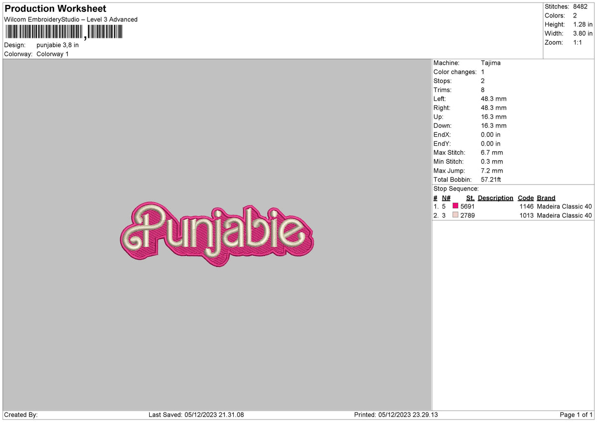 Punjabie Embroidery File 6 sizes