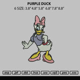 Purple Duck Embroidery File 6 sizes