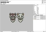Raccoons 1503 Embroidery File 6 sizes