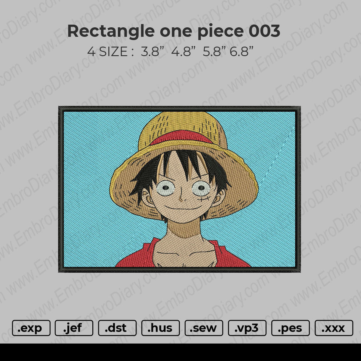One Pieces Rectangle 003 Embroidery