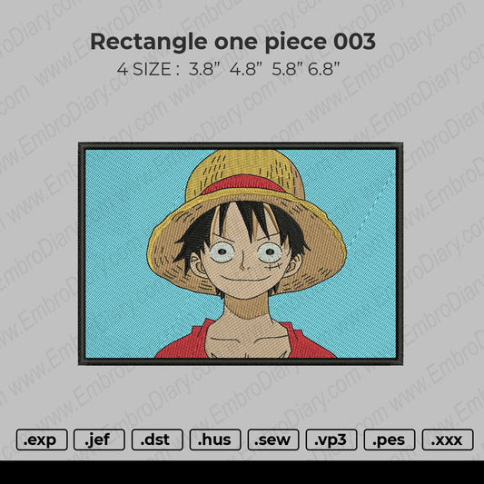 One Pieces Rectangle 003 Embroidery
