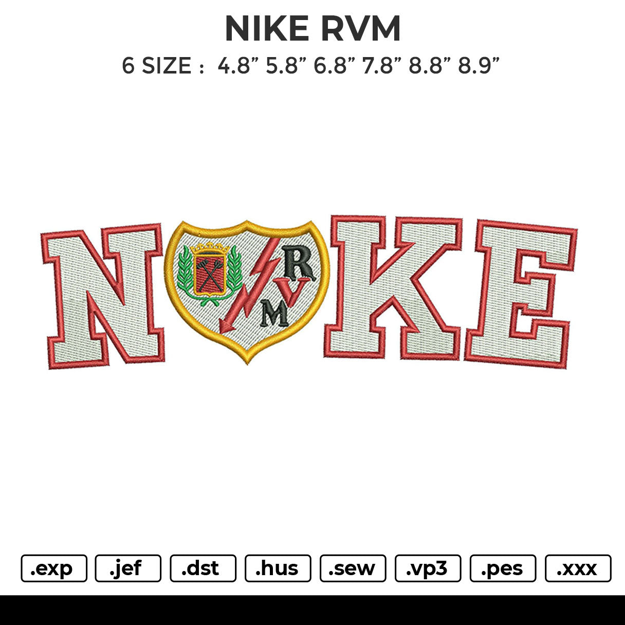 NIKE RVM Embroidery File 6 sizes