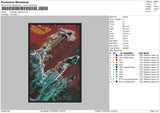 Rectangle Meteor Embroidery File 6 sizes