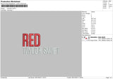 Red Ts Embroidery File 6 sizes
