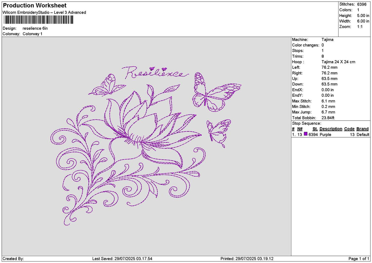 Butterflies 2907 Embroidery File 6 sizes