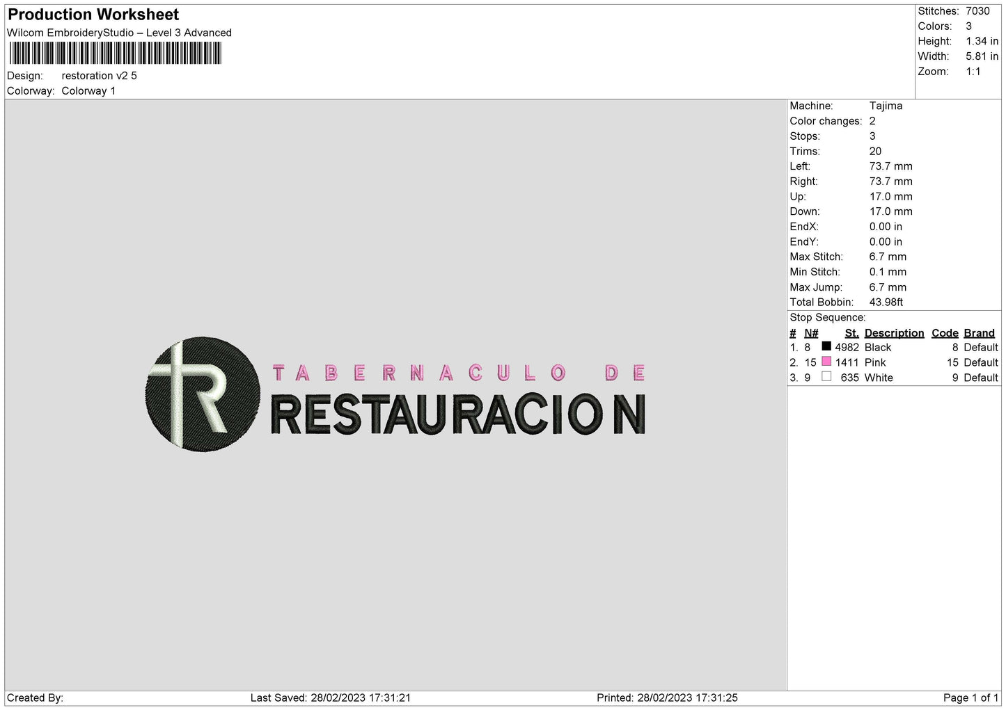Restoration Embroidery 2 Files