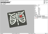 Ribs Skull 0703 Embroidery File 6 sizes