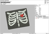 Ribs Skull 0703 Embroidery File 6 sizes