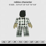 roblox character Embroidery File 6 size