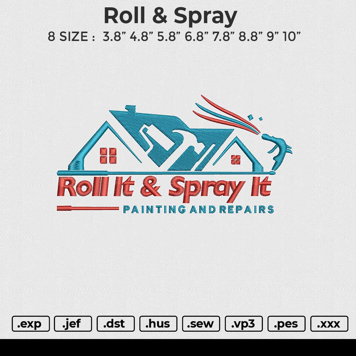 Roll Spray Embroidery File 6 size