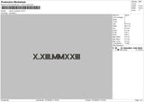 Roman Numerals 1210 Embroidery File 6 sizes