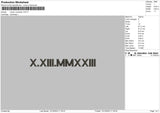Roman Numerals 1210 Embroidery File 6 sizes