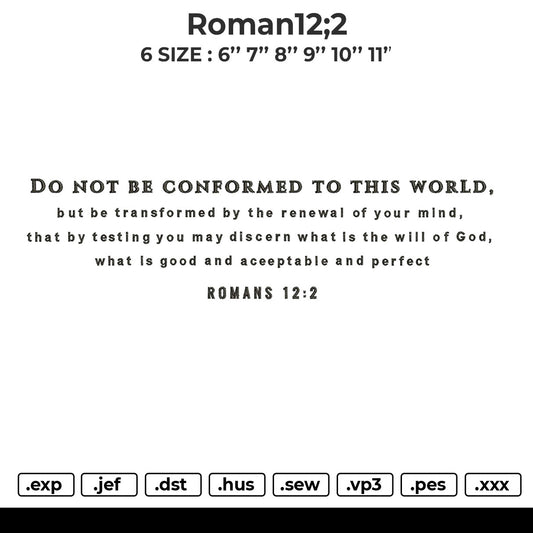 Roman12;2 Embroidery File 6 sizes