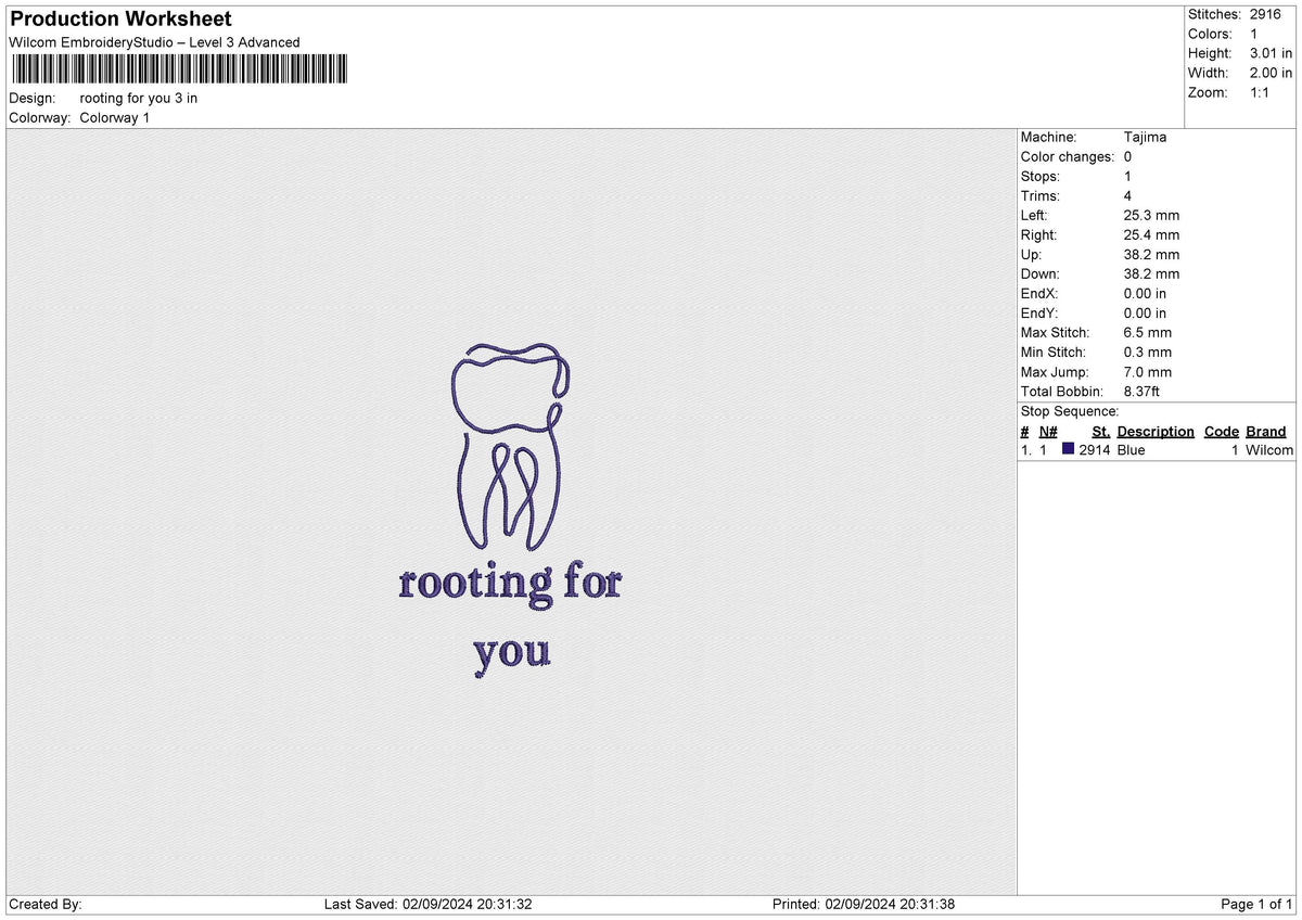 Rooting for you Embroidery File 6 size