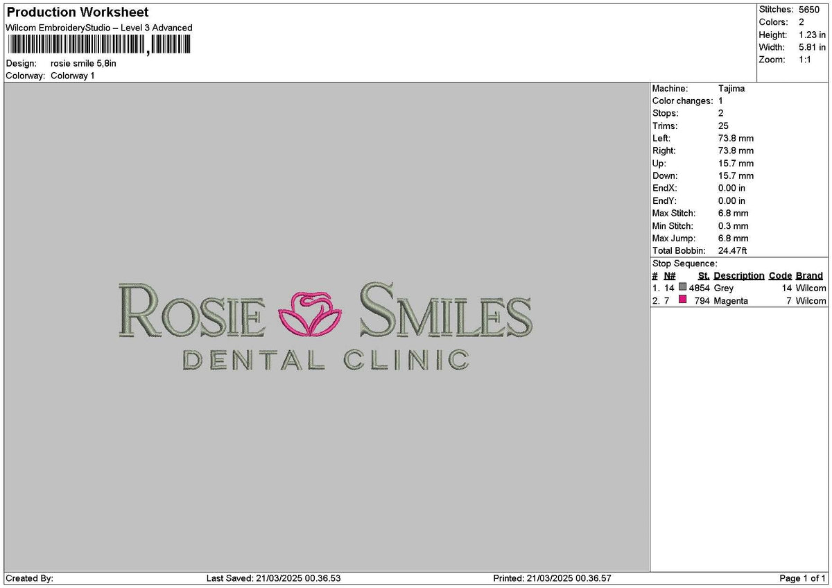 Rosietext Embroidery File 6 sizes