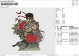 Ryu teppen Embroidery File 6 size