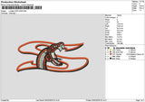 Snake 2502 Embroidery 2 File 6 sizes