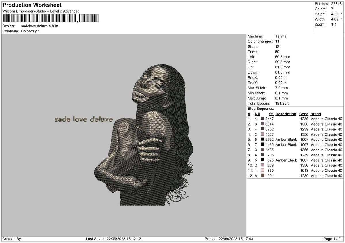 Sade Love embroidery File 6 sizes