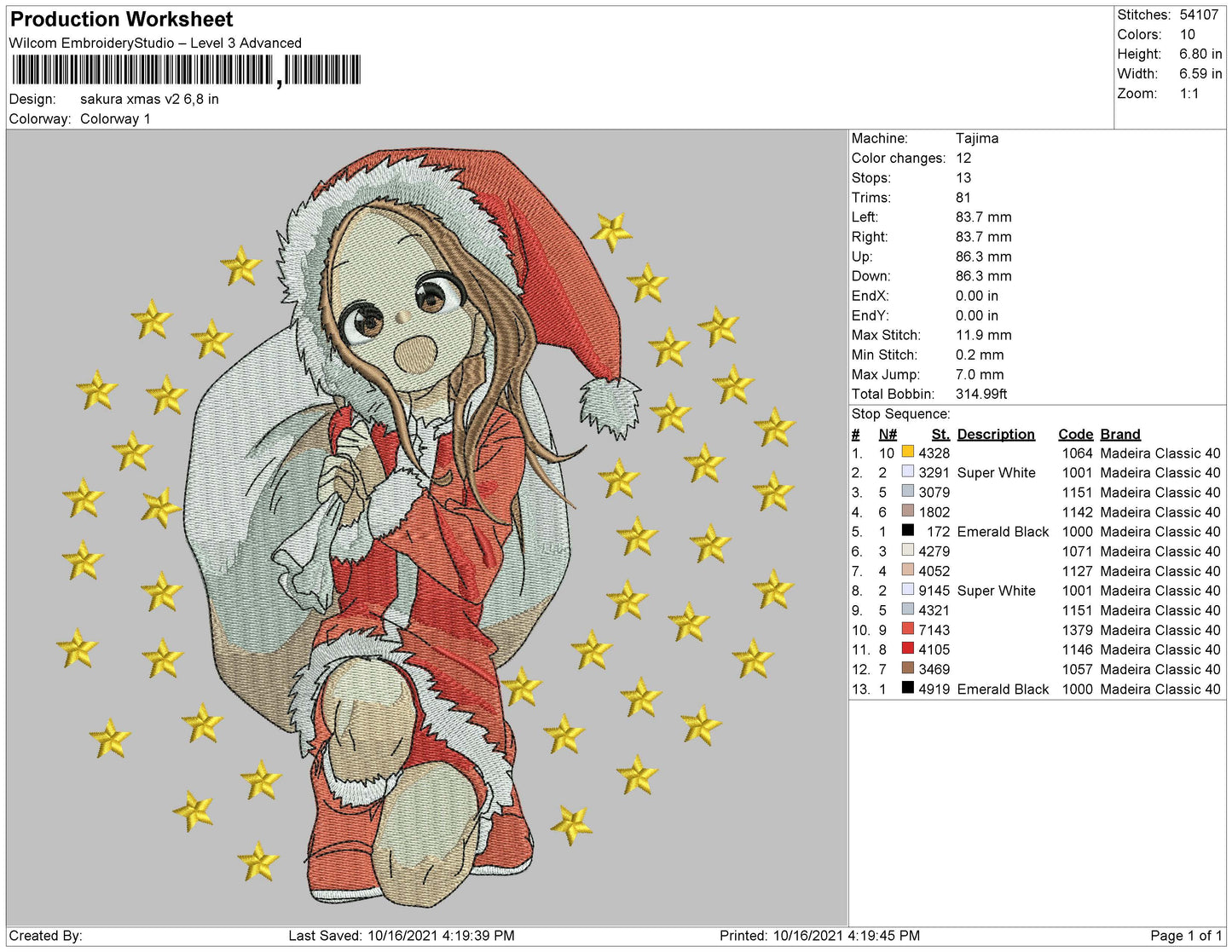 Sakura Xmas Embroidery