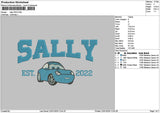 Sallytext 22 Embroidery File 6 sizes