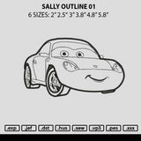 Sally Outline 01 Embroidery File 6 sizes
