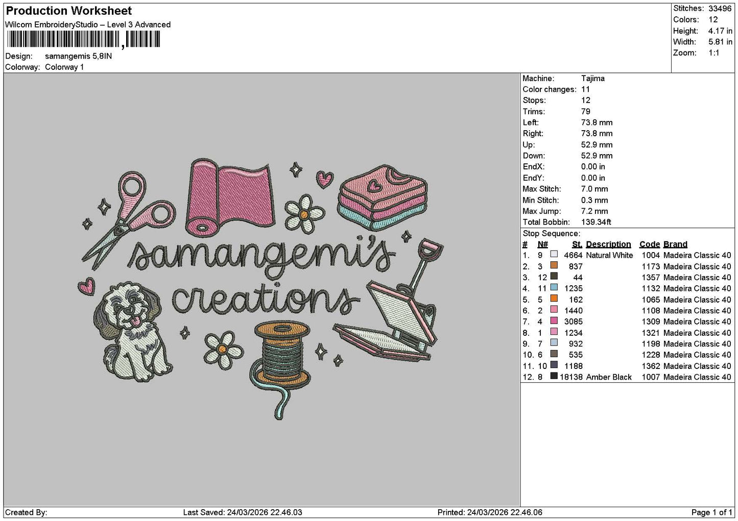 Icons 2403 Embroidery File 6 sizes