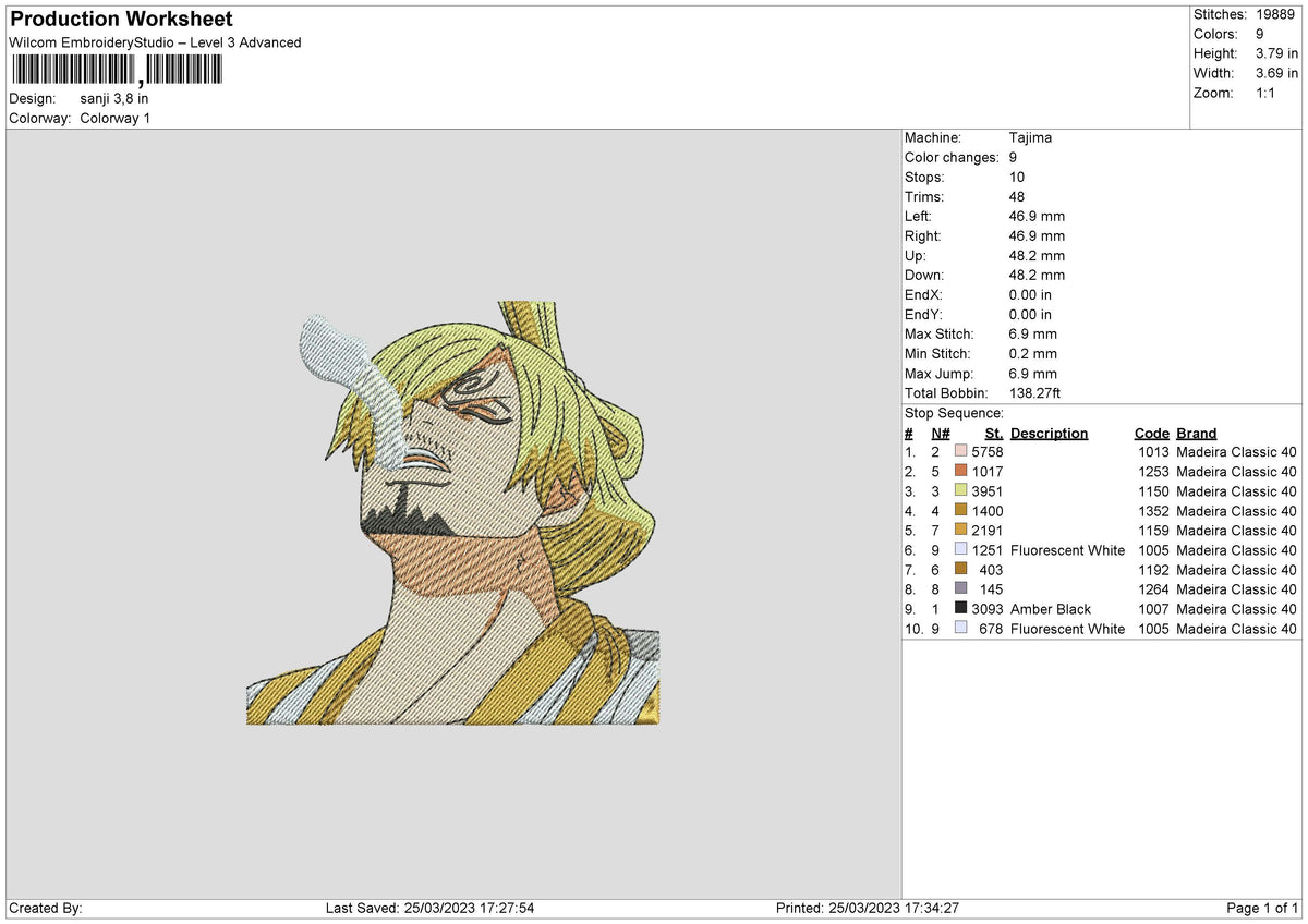 Sanji Embroidery