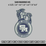 San Marino Hs Embroidery File 6 sizes