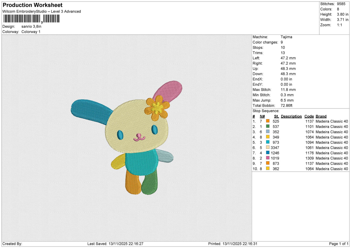 Sanrio Embroidery File 6 size