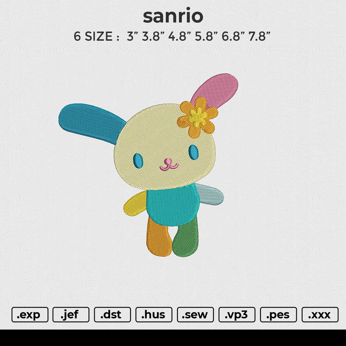 Sanrio Embroidery File 6 size