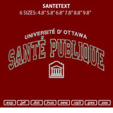 Santetext Embroidery File 6 sizes