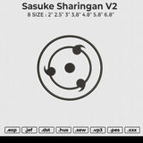 Sasuke Sharingan V2 Embroidery File 6 size