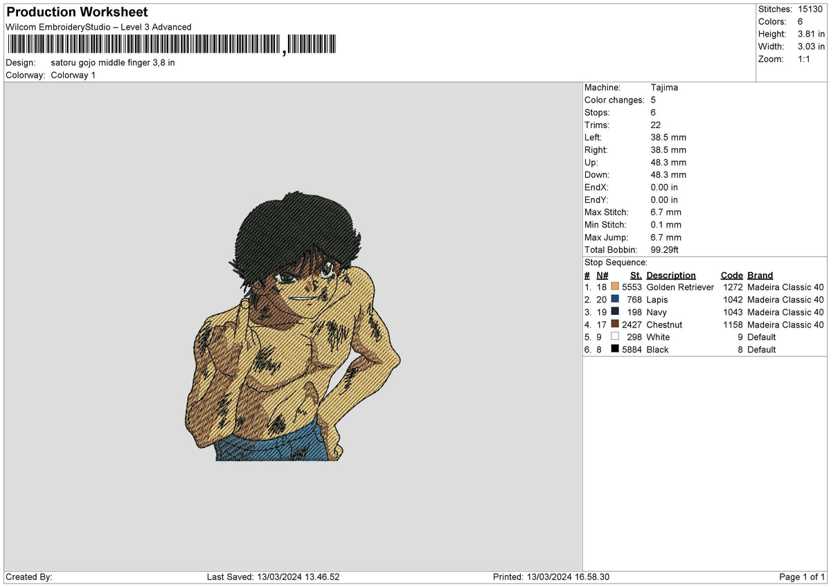 Satoru1303 Embroidery File 6 sizes