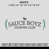 Sauce B Embroidery File 6 sizes