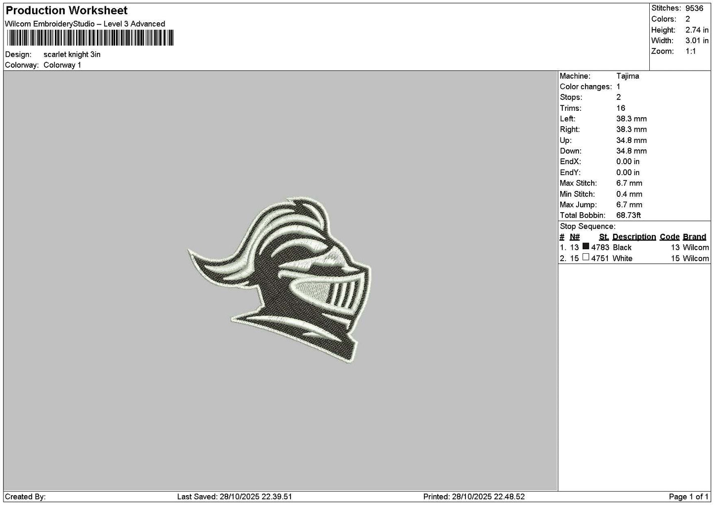 Scarlet001 Embroidery File 6 sizes