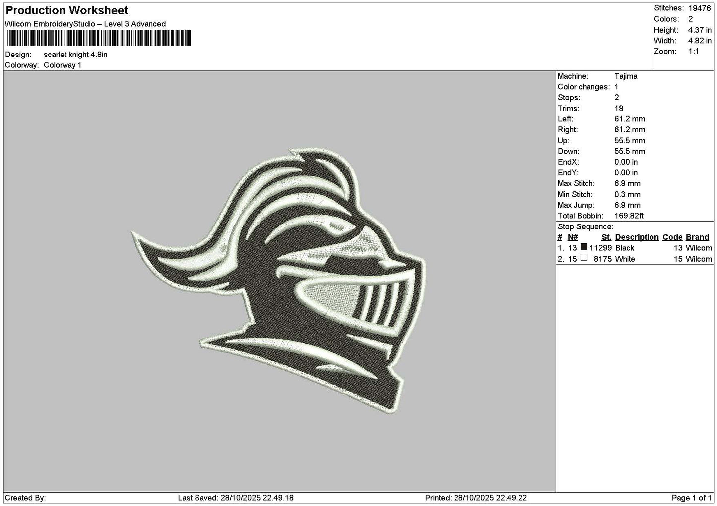 Scarlet001 Embroidery File 6 sizes