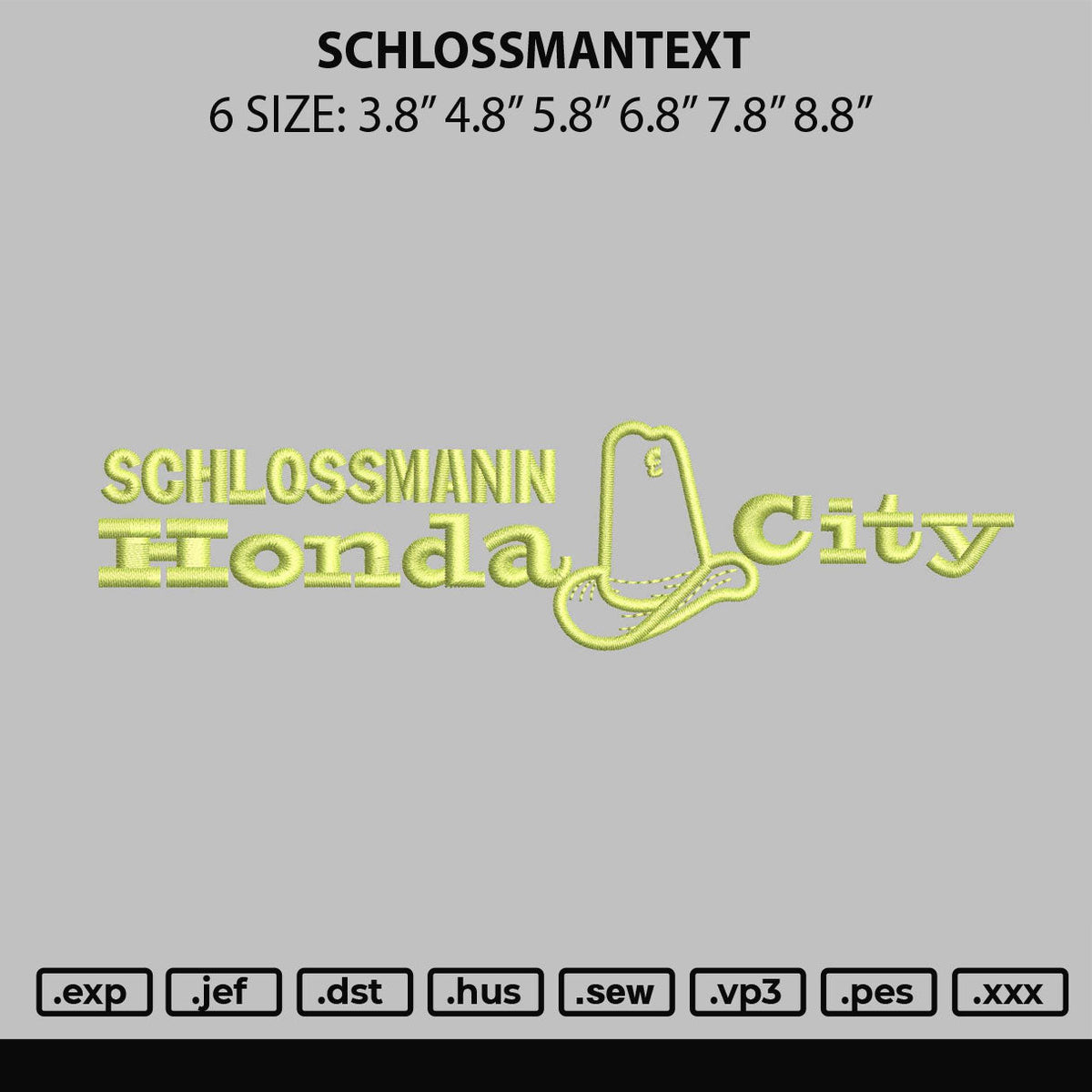 Scholssmantext Embroidery File 6 Sizes